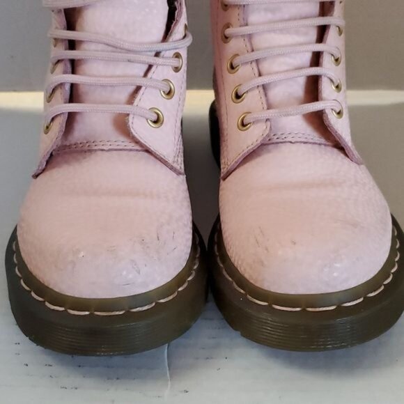 Dr Martens 1460 Pascal Virginia Leather Boots Pastel Pink Doc Women's WOMAN'S 5 - Picture 2 of 16
